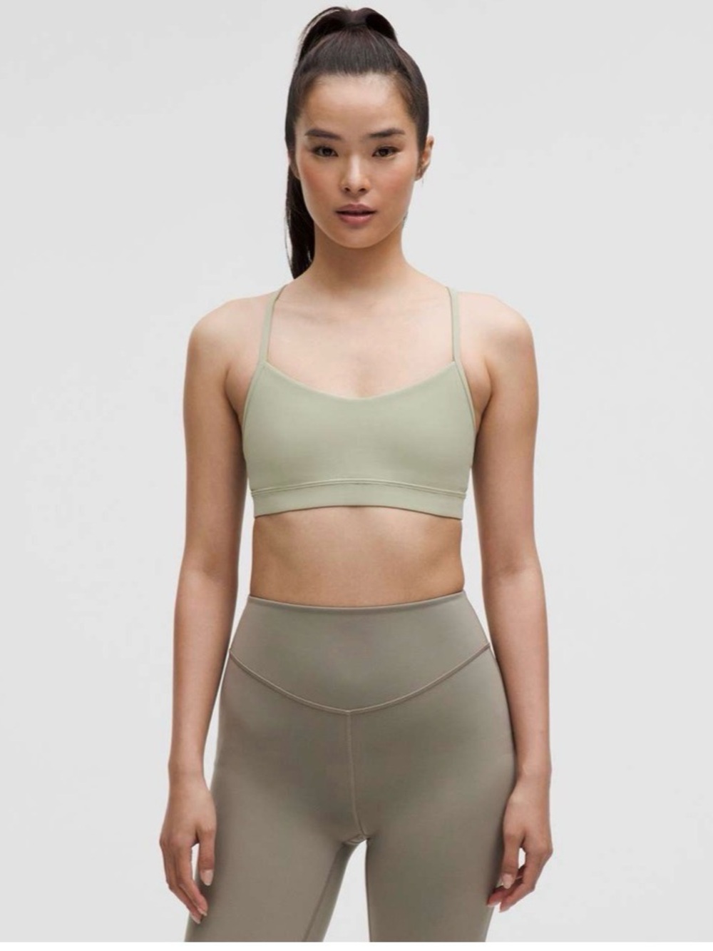 lululemon athletica Flow Y Bra Fog Green 10